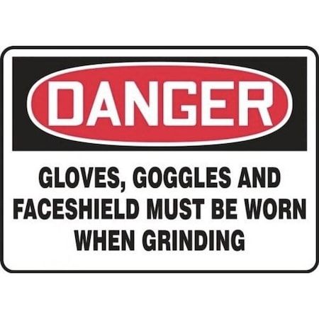 Accuform OSHA DANGER Safety Sign FACE SHIELD MPPE077VA MPPE077VA